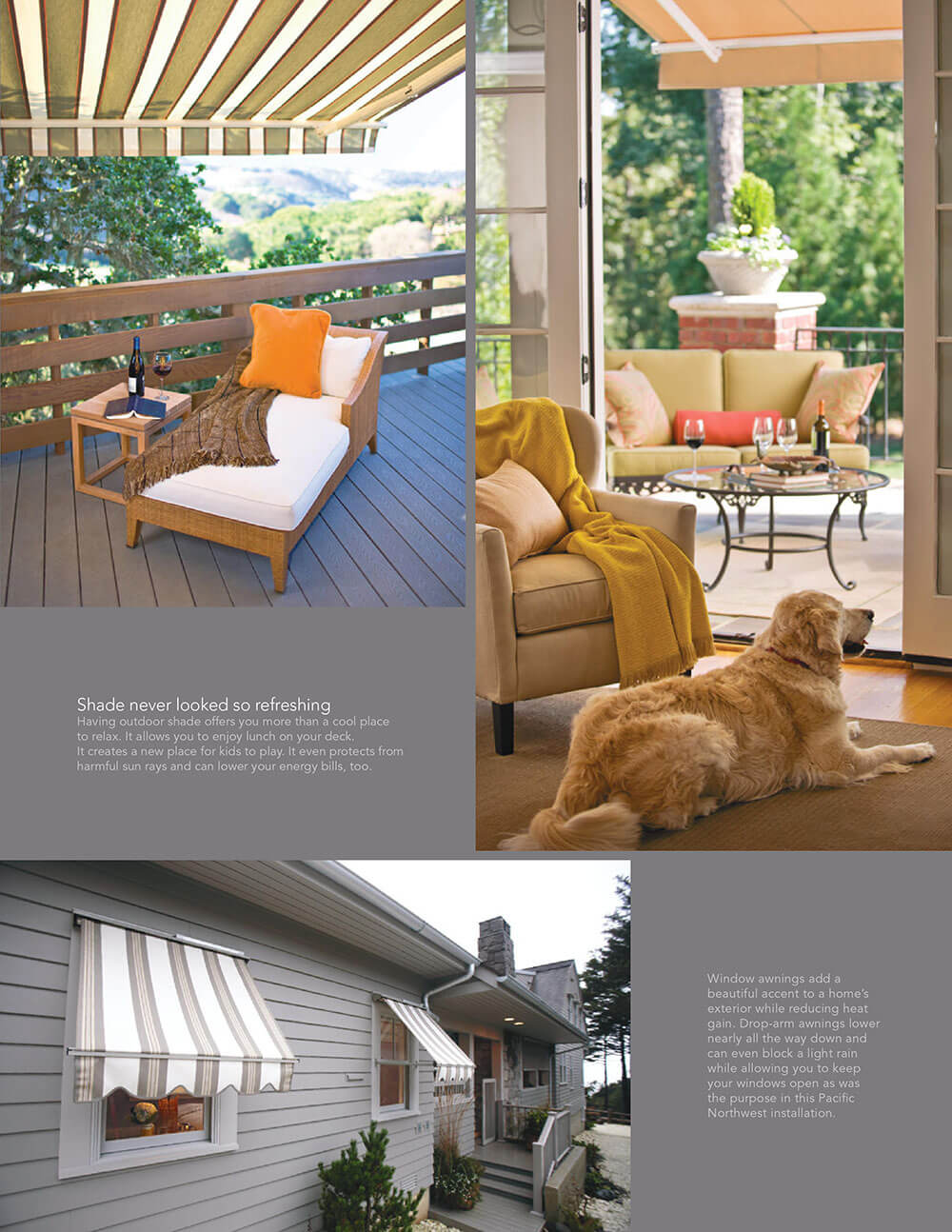 Collage Of Outdoor Living Spaces With Awnings