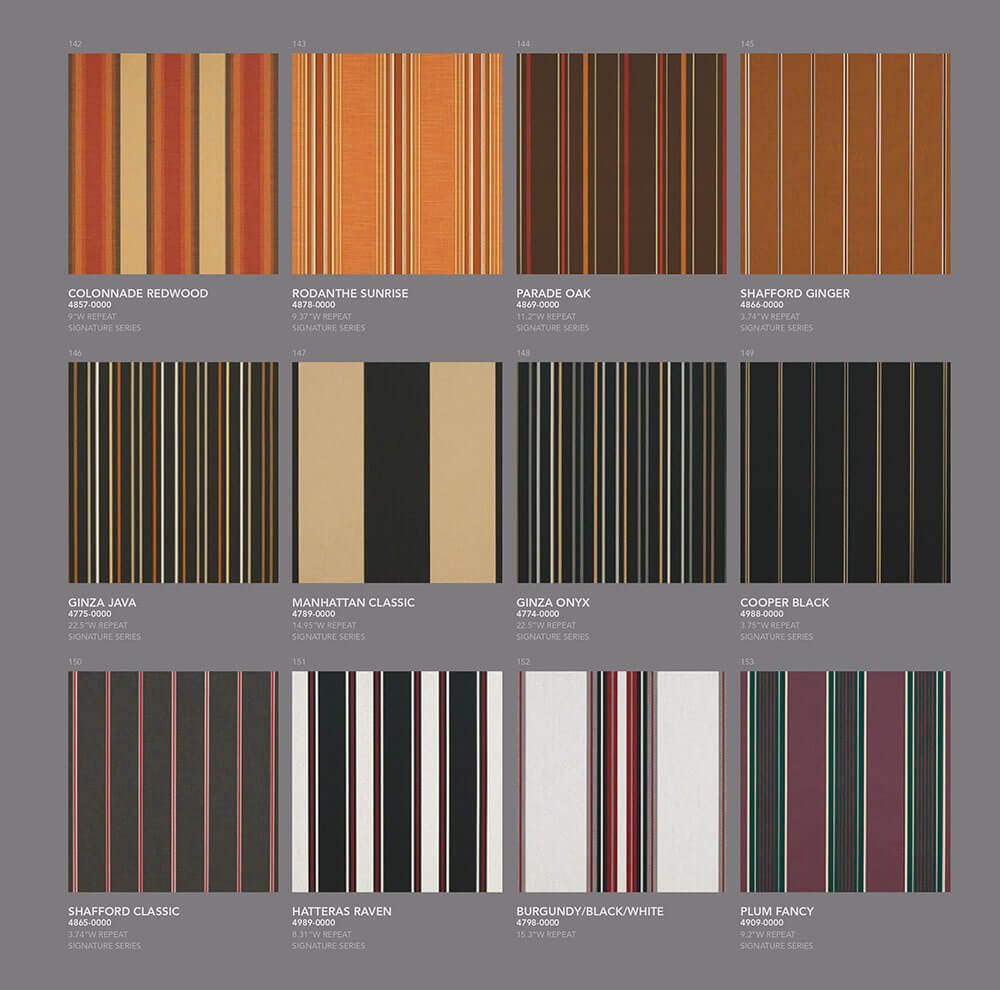 Selection Of Awning Fabric Options
