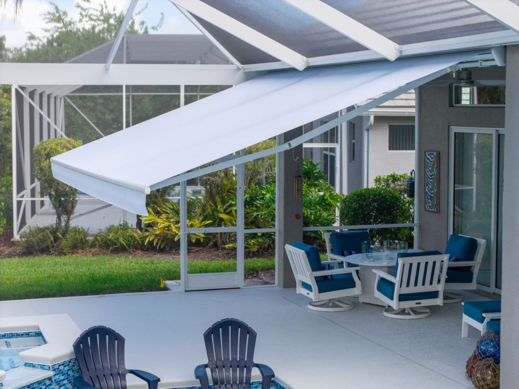 awning with drop screen installed in Palm City