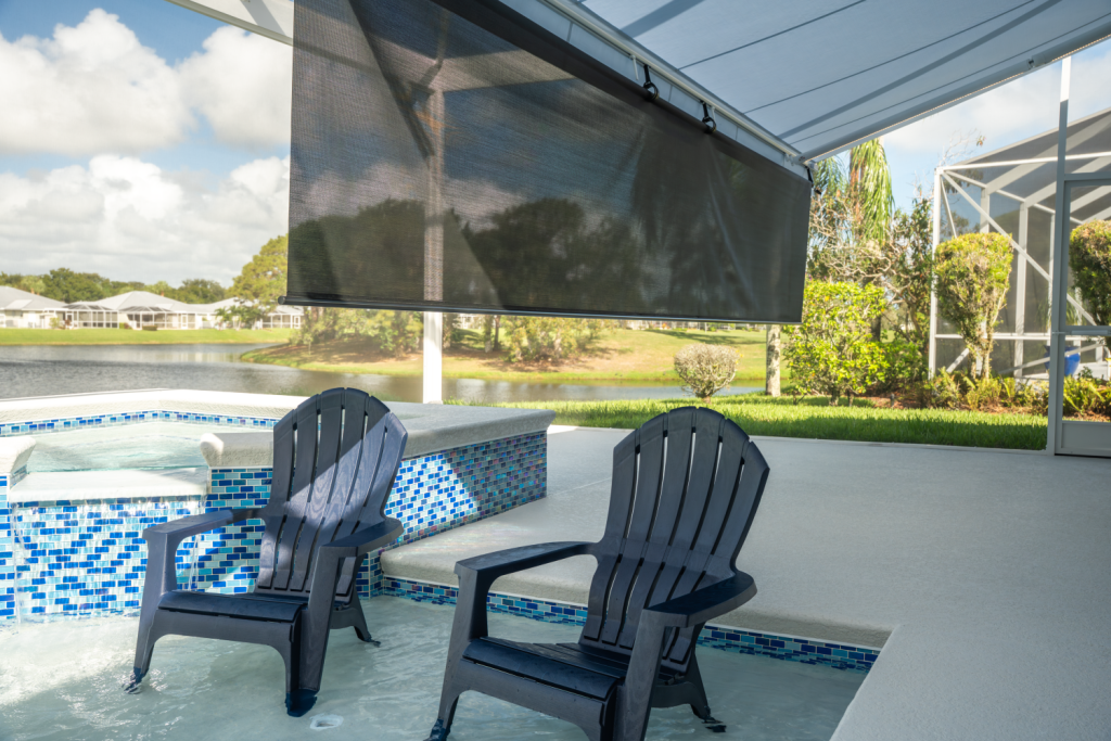 awning with drop screen installed by Solarus USA
