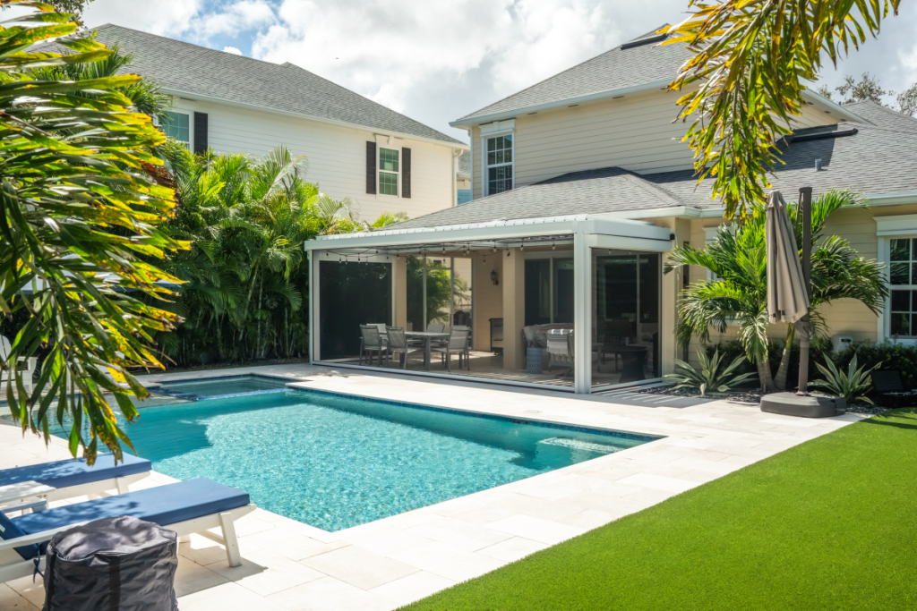 Pergola with insect screen installed by Solarus USA in Jupiter, FL